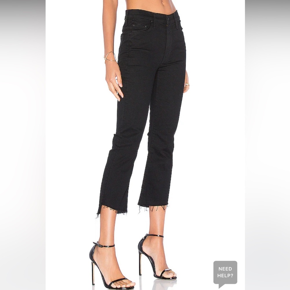 Mother Insider Crop Step Fray in black